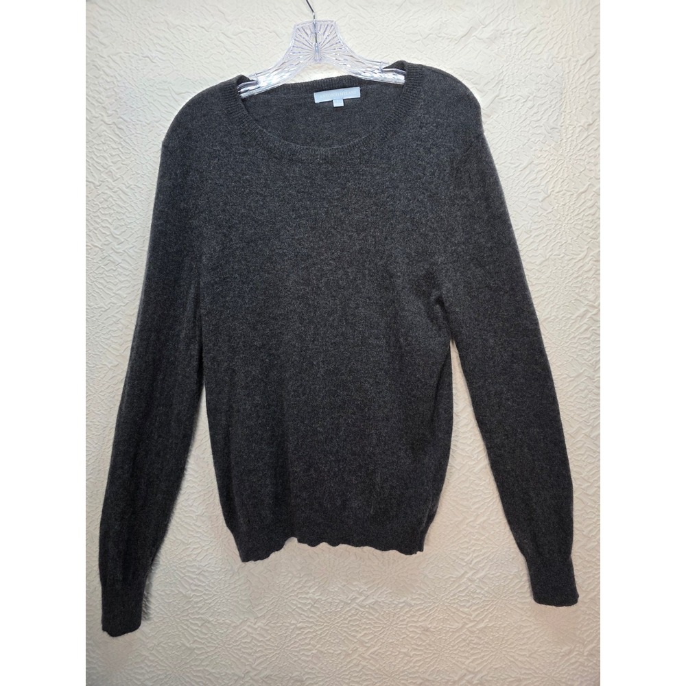 Antonio Melani Sweater Women Large Gray Excellent 100% Cashmere Crew Pullover